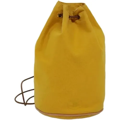 Pre-owned Bucket Bags, female, , Size: ONE SIZE Pre-owned Canvas shoulder-bags - Hermès Vintage - Modalova