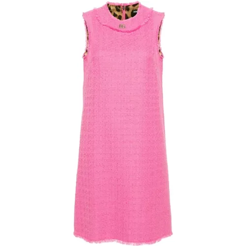Wool Blend Tweed Dress , female, Sizes: S - Dolce & Gabbana - Modalova