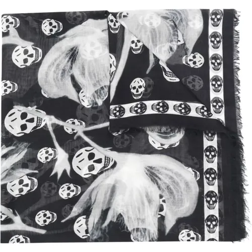 Skull Print Scarf , female, Sizes: ONE SIZE - alexander mcqueen - Modalova