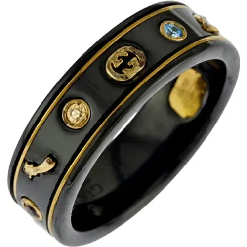 Pre-owned Jewellery, male, , Size: ONE SIZE Pre-owned Yellow Gold rings - Gucci Vintage - Modalova