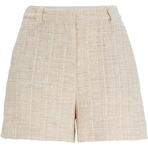 High-Waisted Tweed Shorts , female, Sizes: L, XS, S, M - Hugo Boss - Modalova