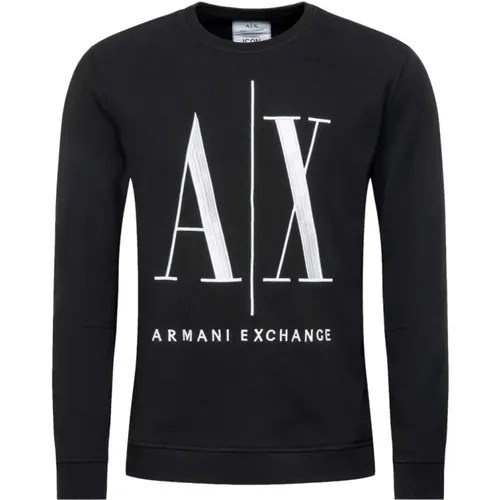 Sweatshirts, male, , Size: 2XS Elegant Sweatshirt with Sophisticated Details - Armani Exchange - Modalova