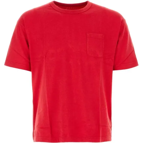 Premium Rotes Baumwoll-Jumbo-T-Shirt , Herren, Größe: S - visvim - Modalova