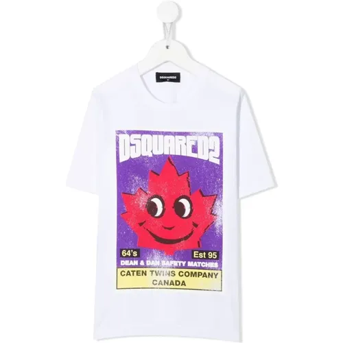 Grafikdruck Baumwoll-T-Shirt für Jungen - Dsquared2 - Modalova