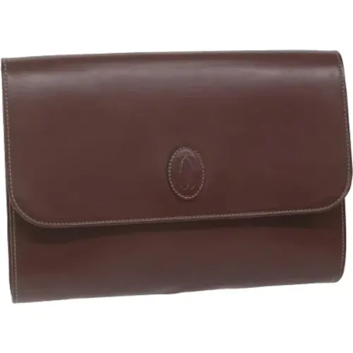 Pre-owned Clutches, female, , Size: ONE SIZE Pre-owned Leather clutches - Cartier Vintage - Modalova