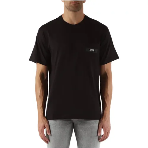 Regular Fit Cotton T-shirt with Front Pocket , male, Sizes: S, XS, M, L - Versace Jeans Couture - Modalova