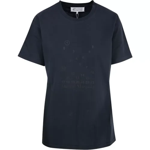 Schwarzes Delav? T-Shirt für Frauen - Maison Margiela - Modalova