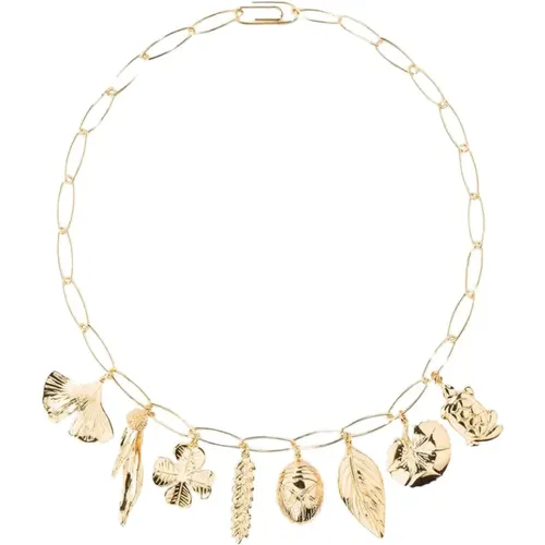Aurélie chain and charms gold platedecklace , female, Sizes: ONE SIZE - Aurélie Bidermann - Modalova