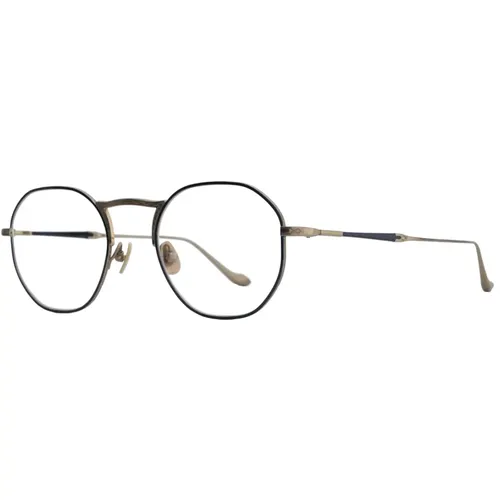 Brushed Gold Navy Eyewear Frames , unisex, Sizes: 49 MM - Matsuda - Modalova