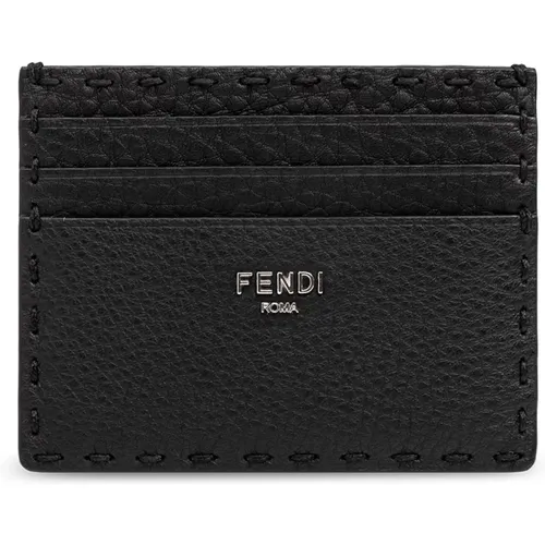 Wallets & Cardholders, male, , Size: ONE SIZE Leather card holder - Fendi - Modalova