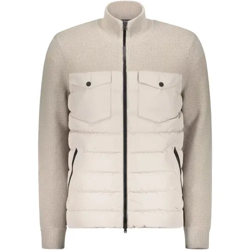 Down Jackets, male, , Size: L Padded-Panel Knitted Jacket - Herno - Modalova