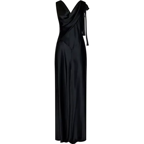 Draped Neckline Sleeveless Dress , female, Sizes: M, S - alberta ferretti - Modalova
