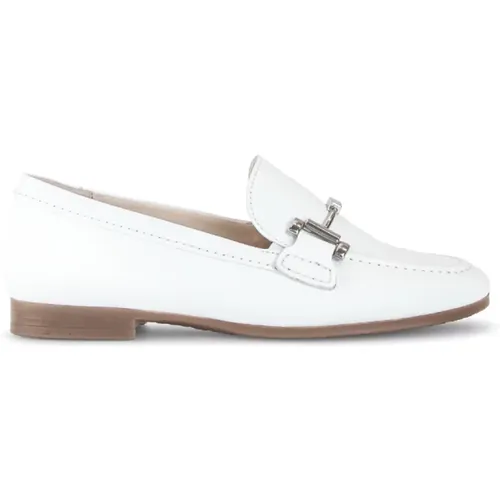 Weiße Loafer aus genarbtem Leder , Damen, Größe: 37 EU - Gabor - Modalova