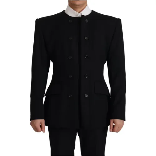 Blazers, male, , Size: M Stunning Wool Double Breasted Blazer Jacket - Dolce & Gabbana - Modalova