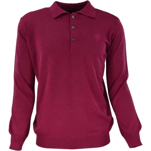 Feinstrick Polo Kragen Pullover - carlo colucci - Modalova