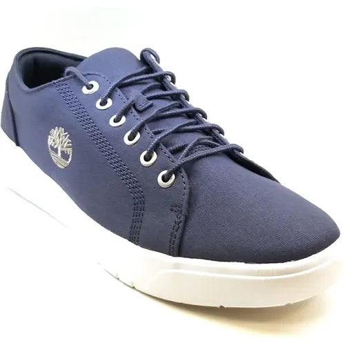 Navy White Slip-On Canvas Sneaker , male, Sizes: 7 1/2 UK, 6 UK, 8 UK, 6 1/2 UK, 8 1/2 UK - Timberland - Modalova