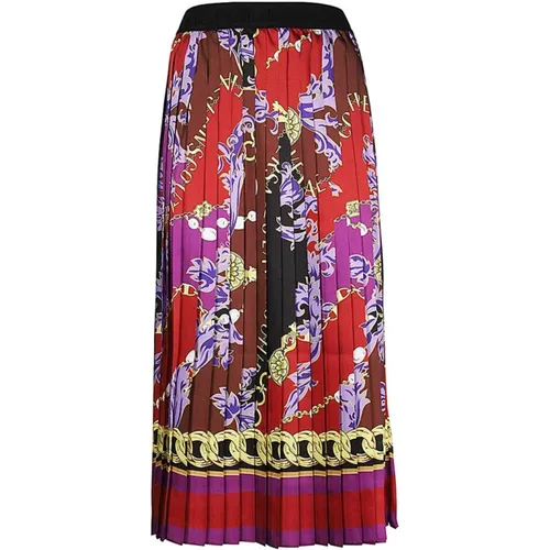 Midi Skirts, female, , Size: S Printed Pleated Skirt - Versace Jeans Couture - Modalova