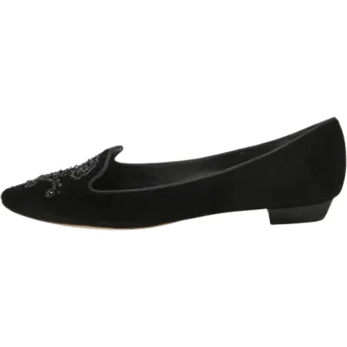 Pre-owned Flats, female, , Size: 11 US Pre-owned Velvet flats - René Caovilla Pre-owned - Modalova