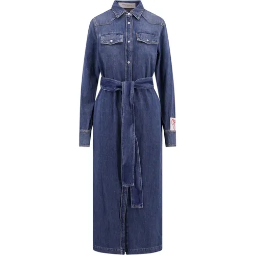 Denim Chemisier Kleid , Damen, Größe: S - Golden Goose - Modalova