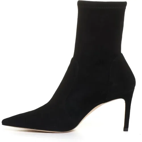 Schwarze Wildleder Stiefeletten Eleganter Stil , Damen, Größe: 37 1/2 EU - Stuart Weitzman - Modalova