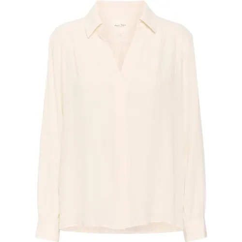 Simple and Elegant Blouse with Long Sleeves and V-Neck , female, Sizes: XS, M, S, L, XL, 2XL, 3XL - Part Two - Modalova