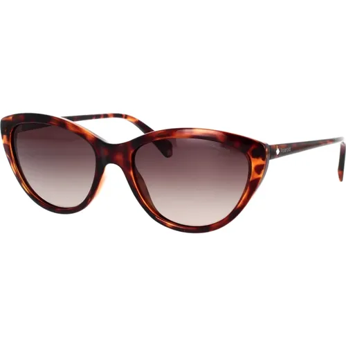 Cat-Eye Sunglasses Havana Polarized , unisex, Sizes: 55 MM - Polaroid - Modalova