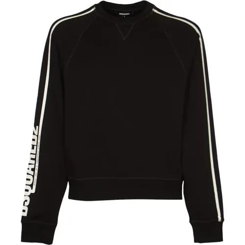 Schwarzer Raglan Crewneck Pullover - Dsquared2 - Modalova