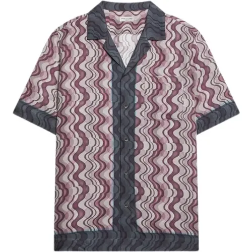 Geometric Print Cuban Collar Shirt , male, Sizes: L - Dries Van Noten - Modalova