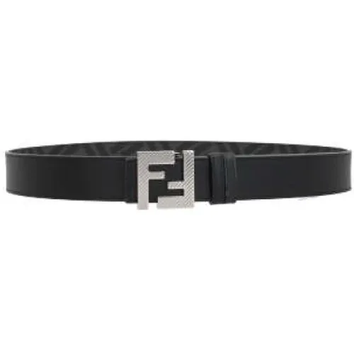 Reversible Canvas Leather Belt - Fendi - Modalova