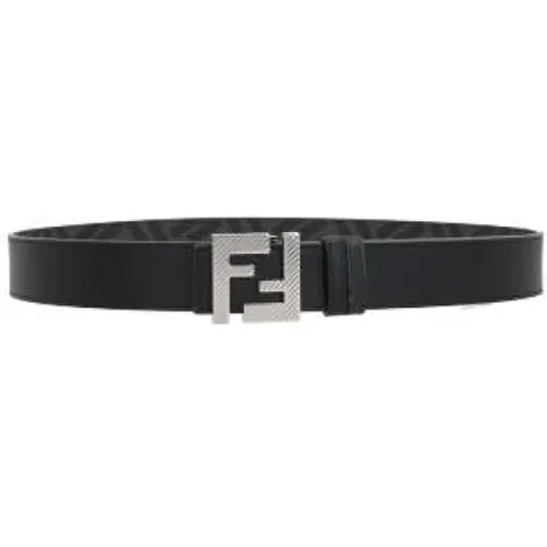 Reversible Canvas Leather Belt , Herren, Größe: 85 CM - Fendi - Modalova