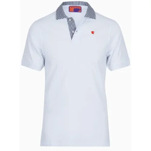 Polo Shirts, male, , Size: L Men`s Polo Shirt with Seersucker Collar - Gallo - Modalova