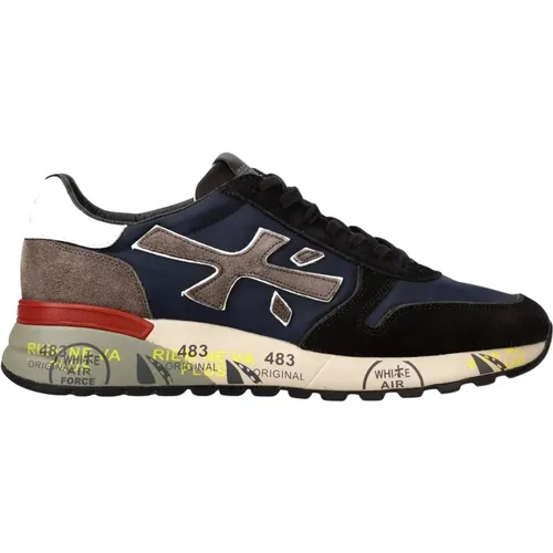 Sneakers, male, , Size: 8 US Mix Material Sneakers with Colorful Details - Premiata - Modalova