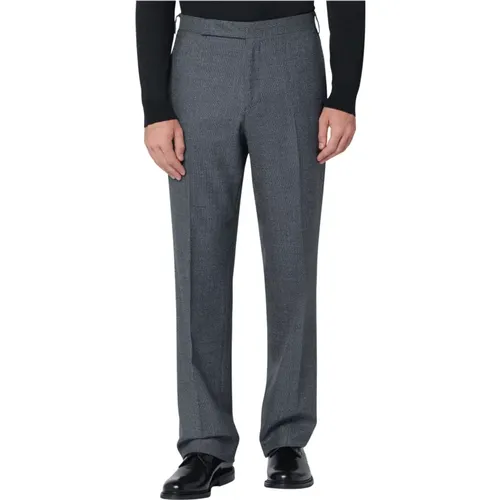 Suit Trousers, male, , Size: S Grey Virgin Wool Trousers - Lardini - Modalova