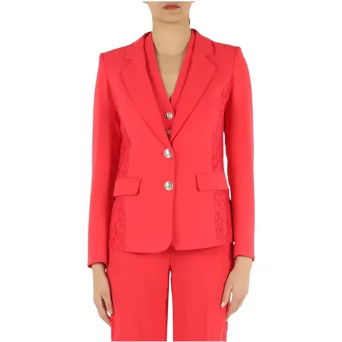 Blazers, female, , Size: XL Fruit Juice Blazer with Macramé Lace - Guess - Modalova