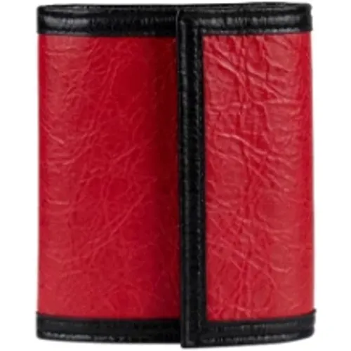 Rote und Schwarze Lederbrieftasche mit Reißverschlusstasche - Balenciaga - Modalova