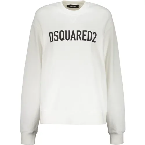 Baumwoll-Sweatshirt mit Logodetail , Damen, Größe: 2XS - Dsquared2 - Modalova