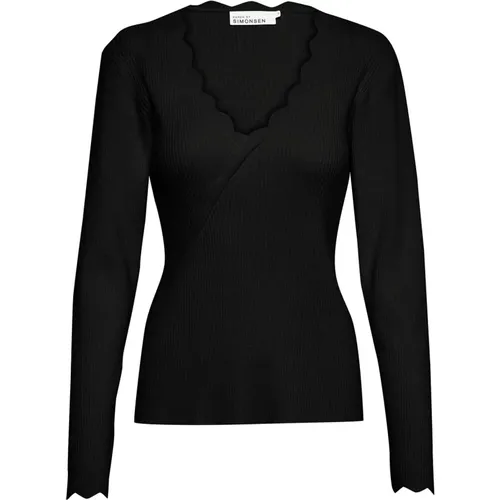Soft Knit V-Neck Sweater , female, Sizes: L, XS, M, S - Karen by Simonsen - Modalova