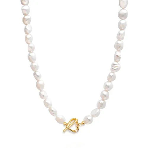 Baroque Pearl Heart Choker Necklace , female, Sizes: ONE SIZE - Nialaya - Modalova
