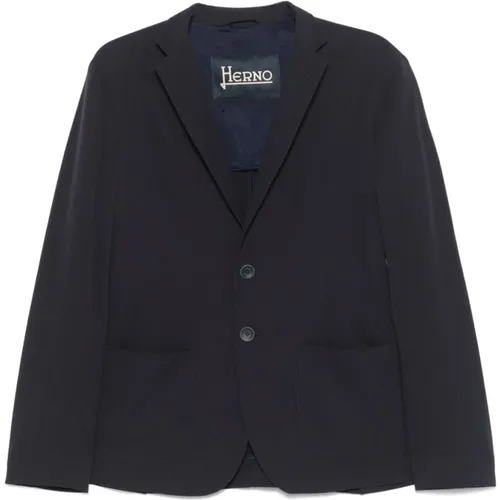 Blazers, male, , Size: 2XL Midnight Buttoned Jacket with Pockets - Herno - Modalova