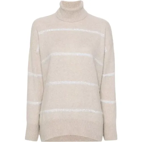 Paillettenverziertes Strickpullover - BRUNELLO CUCINELLI - Modalova