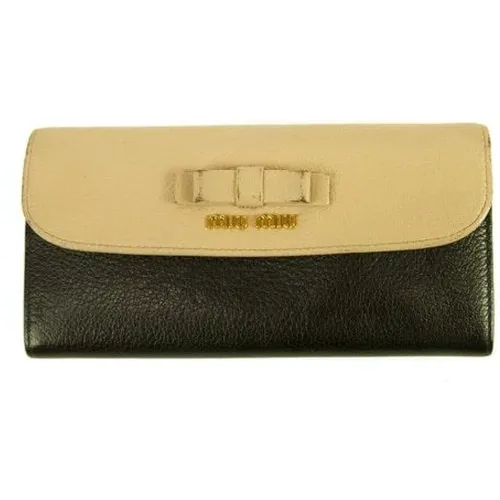 Pre-owned Accessories, female, , Size: ONE SIZE Leather Wallet - Miu Miu Pre-owned - Modalova