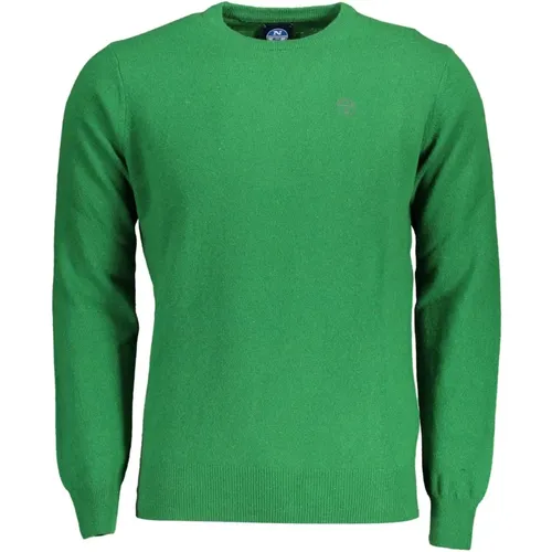 Round-neck Knitwear, male, , Size: 3XL Long Sleeve Embroidered Sweater - North Sails - Modalova