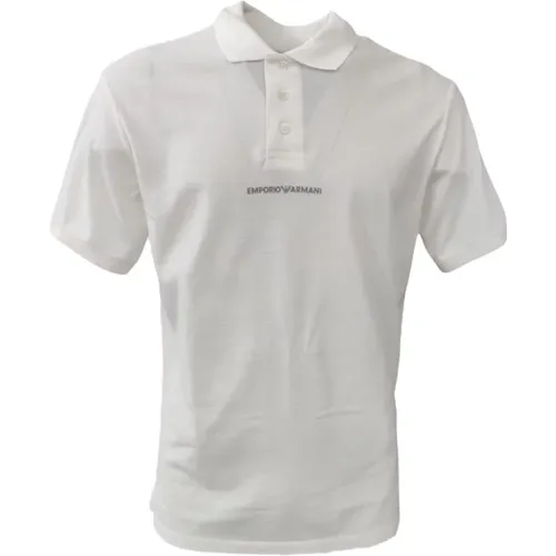 Short Sleeve Cotton Polo with Embossed Logo - XXL , male, Sizes: M, XL, 2XL - Emporio Armani - Modalova