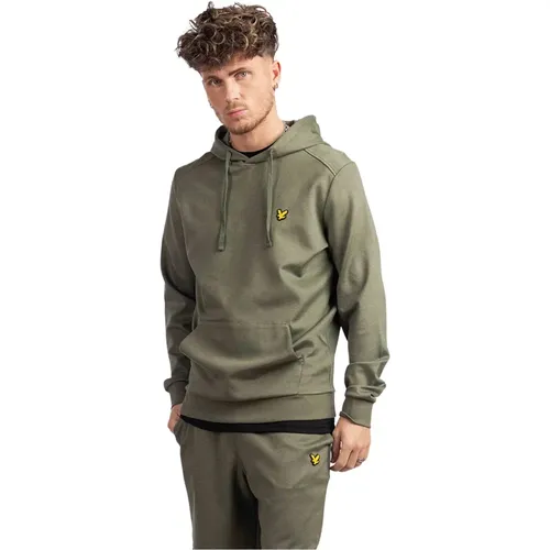 Hoodies, male, , Size: XS Fly Fleece Hoodie Dark Men - Lyle & Scott - Modalova