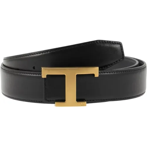 Belts, male, , Size: 90 CM Reversible Leather Belt with Timeless T Buckle - TOD'S - Modalova