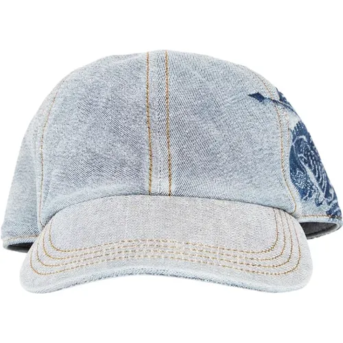 Equestrian Knight Jacquard-Woven Denim Cap , male, Sizes: L - Burberry - Modalova