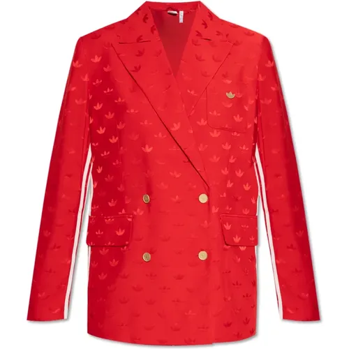 Blazer mit Monogramm , Damen, Größe: L - adidas Originals - Modalova