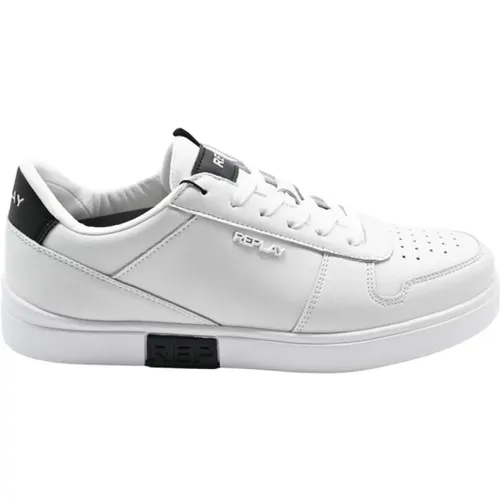 Polaris Court Sneakers Weiß Schwarz , Herren, Größe: 42 EU - Replay - Modalova