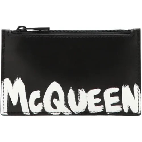Wallets & Cardholders, male, , Size: ONE SIZE Graffiti Zip Coin Card Holder - alexander mcqueen - Modalova