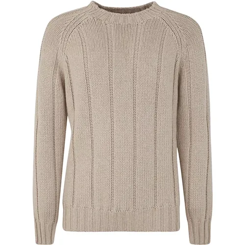 Light Camel Ribbed Sweater , male, Sizes: L, XL - BRUNELLO CUCINELLI - Modalova